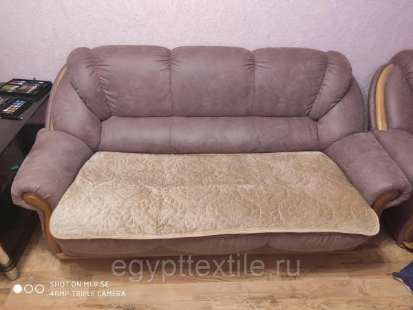 Набор Накидка на диван - дивандеки 90 - сидушки кофе с молоком — фото 3